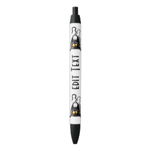 Cat Upside Down Funny Cartoon Character Black Ink Pen