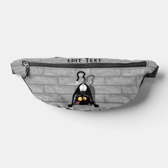 Cat Upside Down Funny Cartoon Character Bum Bags (Lay Down)