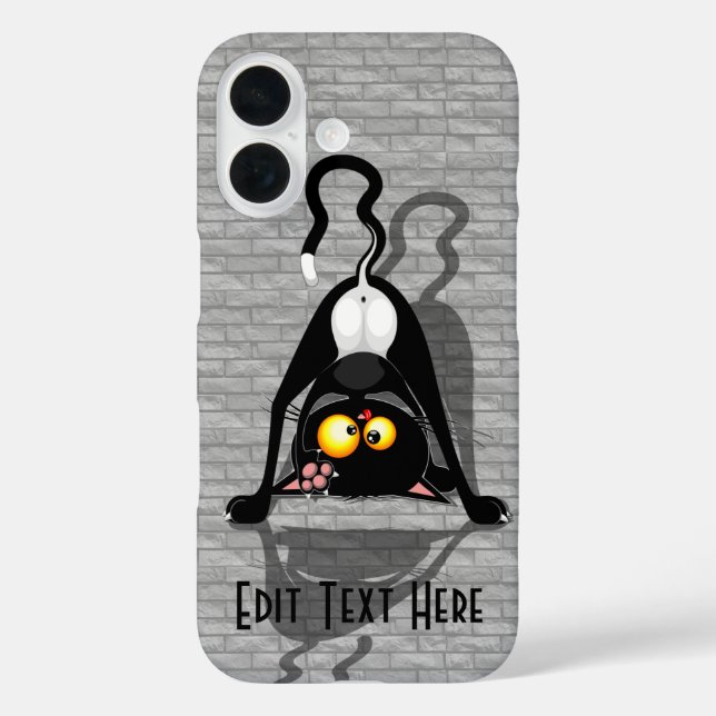 Cat Upside Down Funny Cartoon Character Case-Mate iPhone Case (Back)