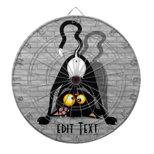 Cat Upside Down Funny Cartoon Character Dartboard