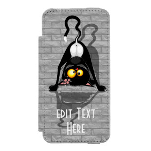 Cat Upside Down Funny Cartoon Character Incipio Watson™ iPhone 5 Wallet Case
