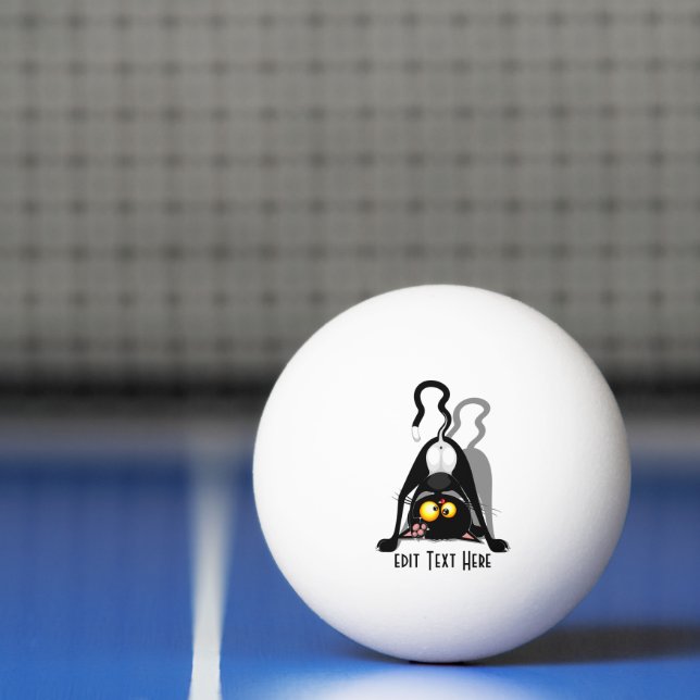 Cat Upside Down Funny Cartoon Character Ping Pong Ball (Net)