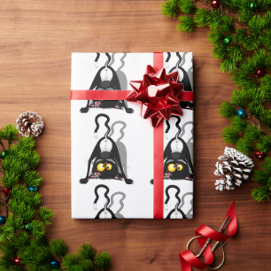 Cat Upside Down Funny Cartoon Character Wrapping Paper