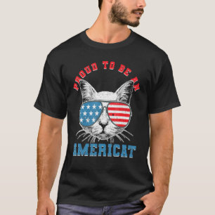 Cat Us Flag Sunglasses Proud To Be An Americat For T-Shirt