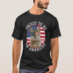 Cat Us Flag Sunglasses Proud To Be An Americat T-Shirt