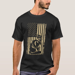 Cat USA Flag Firework 4th Of July Meowica American T-Shirt