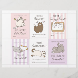 Cat Valentine Cards for Kids Custom Letterhead