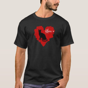 Cat Valentines Day Heart For Women Family Matching T-Shirt