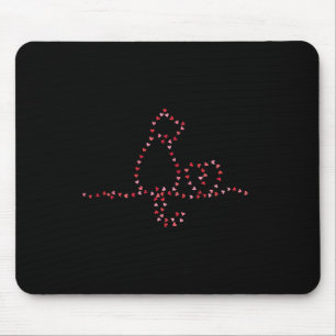 Cat Valentines Heart String Lights Minimalist Love Mouse Pad