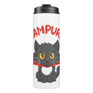 Cat Vampire Halloween Thermal Tumbler