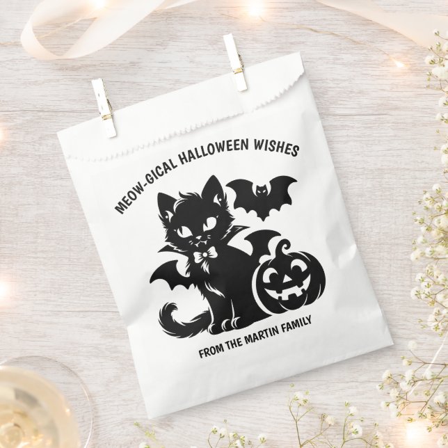 Cat Vampire Meowgical Halloween Wishes Favour Bag (Clipped)