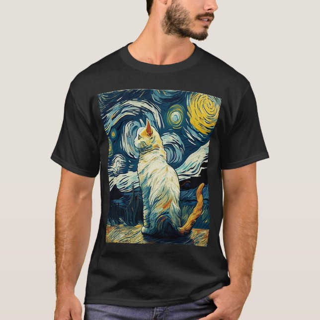  Cat Van Gogh - Cat Art Lover  T-Shirt (Front)