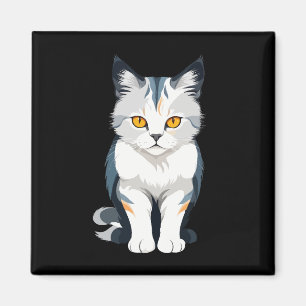 Cat Vector Art with Vibrant Colours Magnet