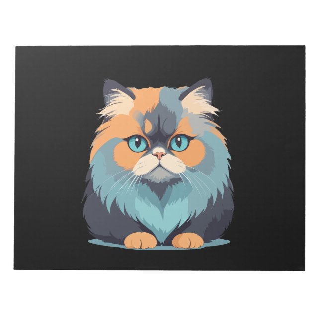 Cat Vector Art with Vibrant Colours Notepad (Front)