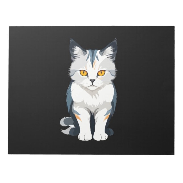 Cat Vector Art with Vibrant Colours Notepad (Front)