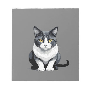 Cat Vector Graphic Art Portrait Animal Spirit Love Notepad