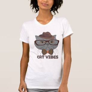 Cat Vibes – Cool Grey Cat Design T-Shirt
