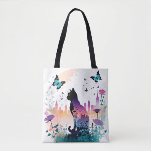 Cat Vintage Animal Nature Environment Art Painting Tote Bag