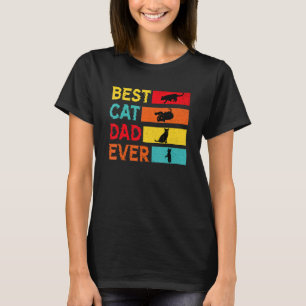 Cat Vintage Best Cat Dad Ever Retro Father's Day T-Shirt