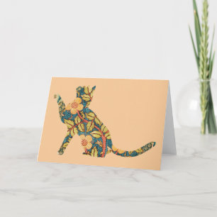 Cat Vintage Floral Card Series 15