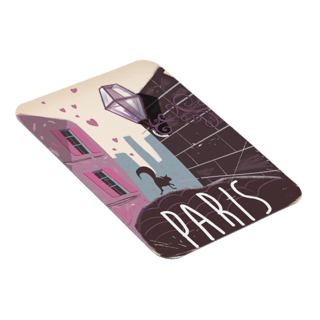 Cat vintage Paris travel poster. Magnet (Right Side)