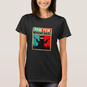 Cat Vintage Pewpewpew Madafakas Cat Crazy Pew Vint T-Shirt