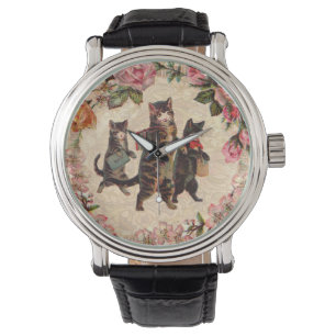 Cat Vintage Pretty Antique Kittens Watch