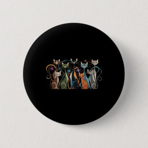Cat Vintage Retro Mid-century Modern Look Cats 50s 6 Cm Round Badge