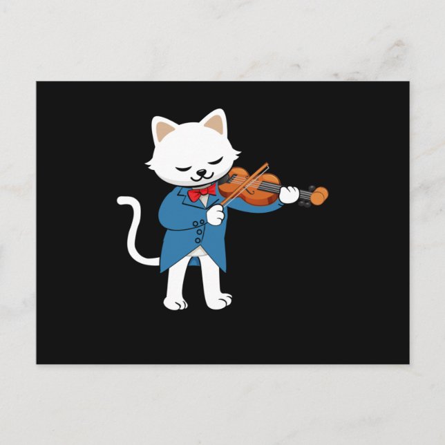 Cat Violin Postcard (Front)