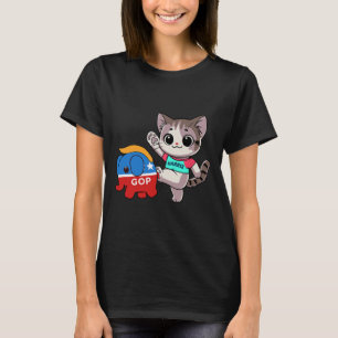 Cat Vs. Gop Elephant - Kamala Harris - Anti Trump T-Shirt