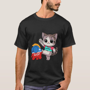 Cat Vs. Gop Elephant - Kamala Harris - Anti Trump T-Shirt