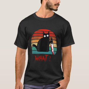 Cat W Black Cat Ous Cat With Knife T-Shirt