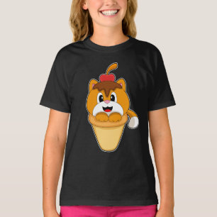 Cat Waffle ice cream Cherry T-Shirt