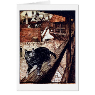 Cat walking on a railing