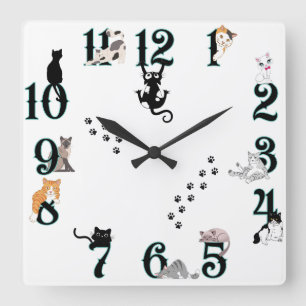 Cat wall clock