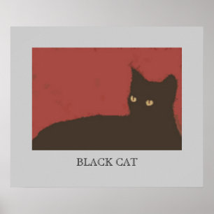 Cat Wall Drawing Poster