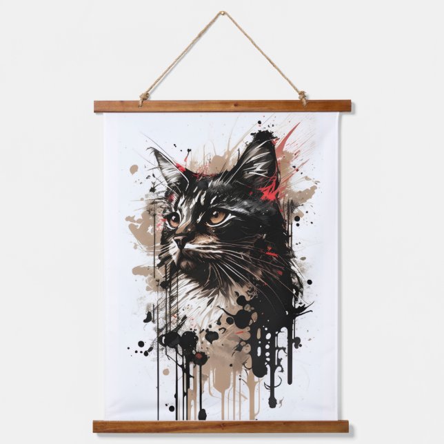 cat wall hanging tapestry kitty (Front)