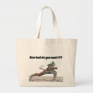 Cat Warrior Playing Beach Volleyball Tote Bag