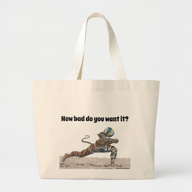 Cat Warrior Playing Beach Volleyball Tote Bag (Front)