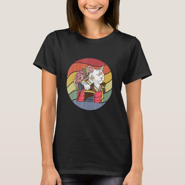 Cat Warrior Samurai T-Shirt (Front)