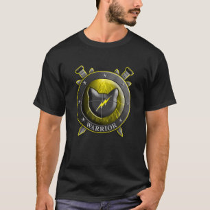 Cat Warrior Shield Swords Thunder For T-Shirt