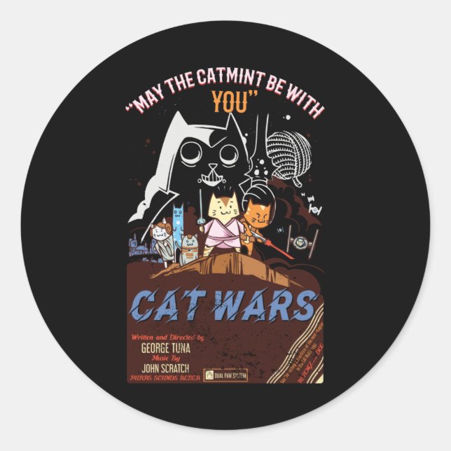 Cat Wars Classic Round Sticker (Front)