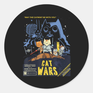 Cat Wars For Cat Lovers Perfect Funny Gift  Classic Round Sticker