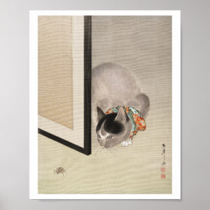 Cat Watching a Spider (1888–1892) illustration Poster