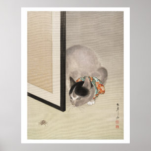 Cat Watching a Spider (1888–1892) illustration Poster