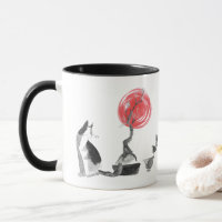 Cat watching bird and Buddha quote