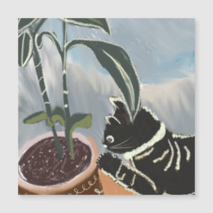 Cat Watching House Plants Card