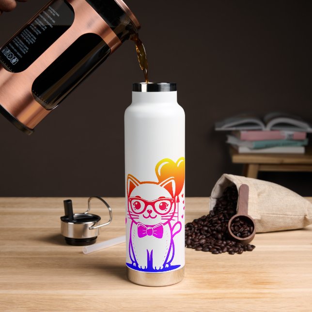 cat water bottle (Coffee)