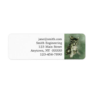 Cat watercolor painting return address label