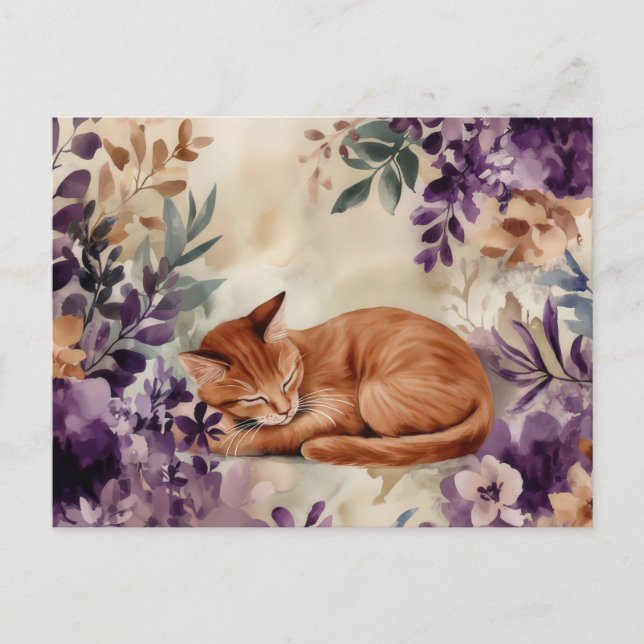 Cat Watercolor Postcard  (Front)